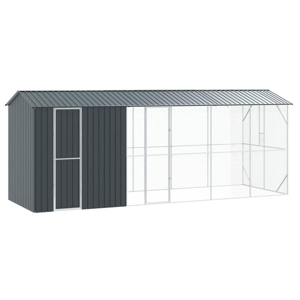 vidaXL Klietka pre vtákov Antracit 645 x 208 x 247 cm Pozinkovaná oceľ