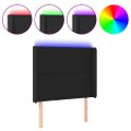 vidaXL Čelo postele s LED čierne 103x16x118/128 cm umelá koža