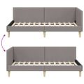 vidaXL Rohový rám postele Sivohnedá 90 cm x 200 cm Tkanina a preglejka