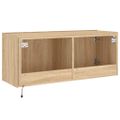 vidaXL TV nástenná skrinka s LED svetlami dub sonoma 100x35x41 cm