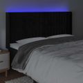 vidaXL Čelo postele s LED čierne 203x16x118/128 cm zamat