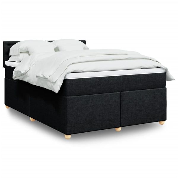 vidaXL Boxspring posteľ s matracom čierny 140x190 cm látka