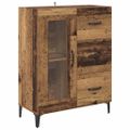 vidaXL Highboard Staré drevo 69,5 x 34 x 180 cm Kompozitné drevo