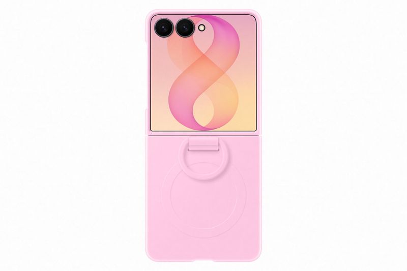 Samsung Silikónový magnetický kryt s držiakom na prst pre Galaxy Z Flip8, Pink