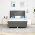vidaXL Posteľ s pružinovým rámom Tmavo šedá 200 x 140 cm látka