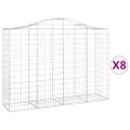vidaXL Oblúkové gabionové koše 8 ks 200x50x140/160 cm pozink. železo