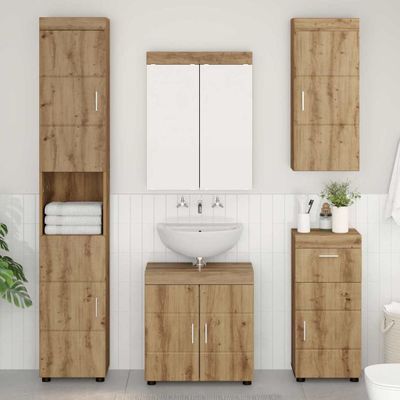 vidaXL Sada kúpeľňového nábytku TULUM 5 pcs Remeselný dub