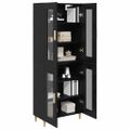 vidaXL Highboard Čierny dub 69,5 x 34 x 180 cm Kompozitné drevo