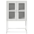 vidaXL Highboard White 68x39x107 cm Oceľ