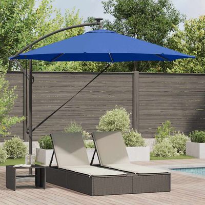 vidaXL Slnečník 294 x 294 x 248 cm Polyester a hliník Azurblue