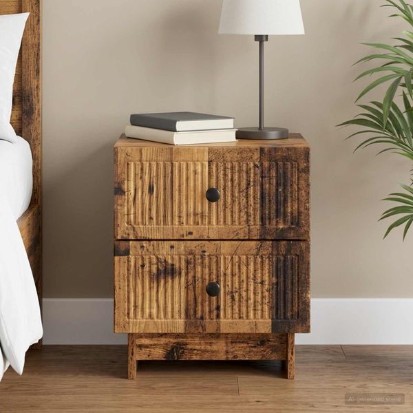 vidaXL Nočný stolík Staré drevo 43 x 34,5 x 47,5 cm Kompozitné drevo