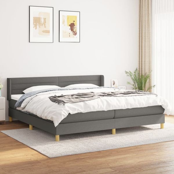 vidaXL Boxspring posteľ s matracom tmavosivá 200x200 cm látka