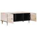 vidaXL Konferenčný stolík Biela 100 x 54 x 40 cm Masívne mango drevo