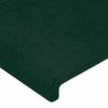 vidaXL Čelo postele s LED tmavozelené 80x5x118/128 cm zamat