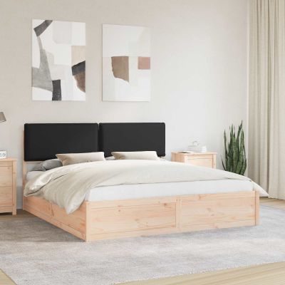 vidaXL Rám postele s čalúneným čelom Čierna 200 x 200 cm