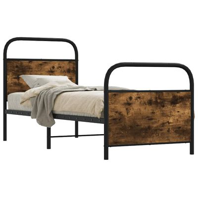 vidaXL Posteľný rám bez matraca 80x200 cm dymový dub kompozitné drevo