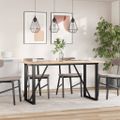 vidaXL Jedálenský stolík v tvare O 160x80x75 cm borovica a oceľ
