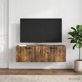 vidaXL Nástenná TV skrinka Dymový dub 98 x 31 x 30 cm Kompozitné drevo