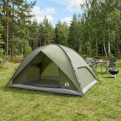 vidaXL Stan na kempovanie s plachtou, vodoodolný Kupola Olivovo zelená