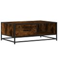 vidaXL Konferenčný stolík dymový dub 90x57x35 cm kompozit. drevo a kov