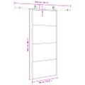 vidaXL Posuvné dvere s kovaním čierne 90x205 cm ESG sklo