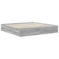vidaXL Rám postele Sivá Sonoma 200 x 200 cm Konštruované drevo