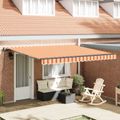 vidaXL Sklopná markíza Žltá a oranžová 400 × 300 cm Polyester a hliník