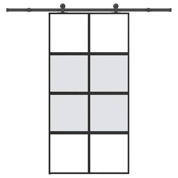 vidaXL Posuvné dvere so sadou kovania 102,5x205 cm tvrdené sklo a hliník