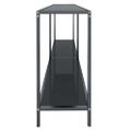 vidaXL Konzolový stolík čierny 160x35x75,5 cm tvrdené sklo