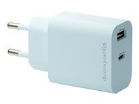 Sieťový adaptér - 20 Watt - 2 výstupné konektory (USB-C, USB) - modrá - Európa