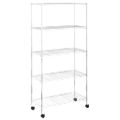 vidaXL Regál s 5 policami na kolieskach 75x35x155 cm chrómový 250 kg