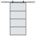 vidaXL Posuvné dvere s kovaním ESG sklo a hliník 102,5x205 cm