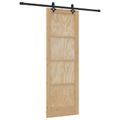 vidaXL Posuvné dvere Prírodná a čierna 73,5 x 211 cm Borovicový masív