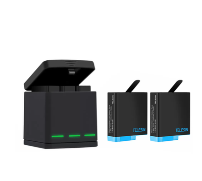 3-slotový nabíjací box Telesin pre GoPro Hero 5/6/7/8 + 2 batérie (GP-BNC-801)