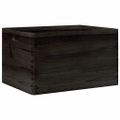 VidaXL Drevená škatuľka s rúčkami čierna 40x30x23 cm masívna borovica