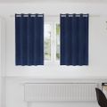 vidaXL Zatemňovacie závesy 2 ks Tmavomodrá 140 x 140 cm Zamat
