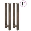 vidaXL Nohy barového stola, prírodná oceľ, 2 ks, 50 x (100-101) cm, oceľ