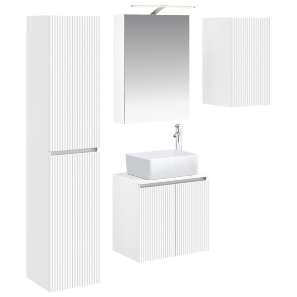 vidaXL Set kabinetov do kúpeľne 5 pcs Biela 50 x 14,5 x 70 cm