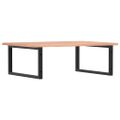 vidaXL Polica pod umývadlo, nástenná, oceľ a dubový masív