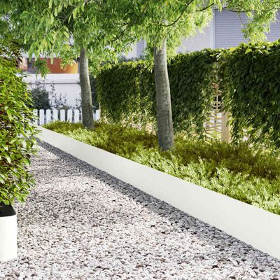 vidaXL Obrubník trávnika 20 ks 100 x 0,05 x 30 cm Biela