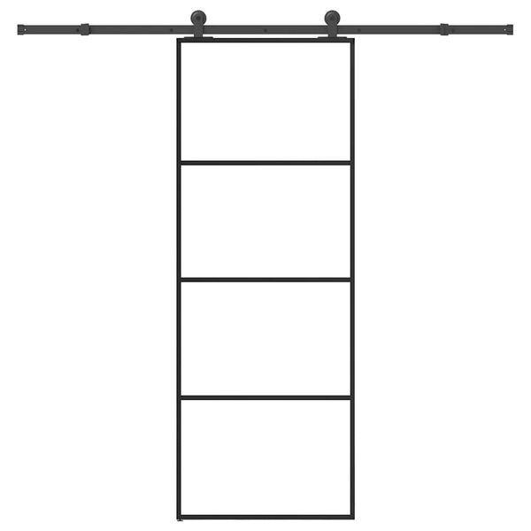 vidaXL Posuvné dvere s kovaním 76x205 cm ESG sklo a hliník