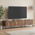 vidaXL TV skrinka Dymový dub 147 x 34,5 x 32 cm Kompozitné drevo