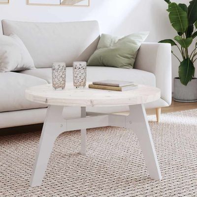vidaXL Stolová doska okrúhla biela Ø70x3 cm masívna borovica