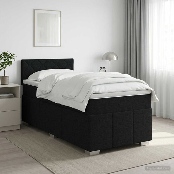 vidaXL Posteľ boxspring s matracom Čierna 80 x 200 cm Látka