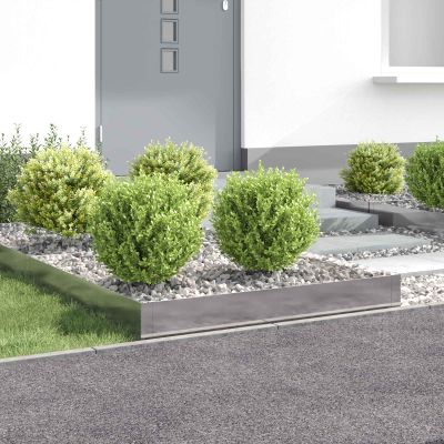 vidaXL Obrubník trávnika 4 ks 100 x 100 x 20 cm Oceľ Strieborná