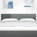 vidaXL LED hlavová doska s LED pásikmi Tmavo šedá 144 cm látka