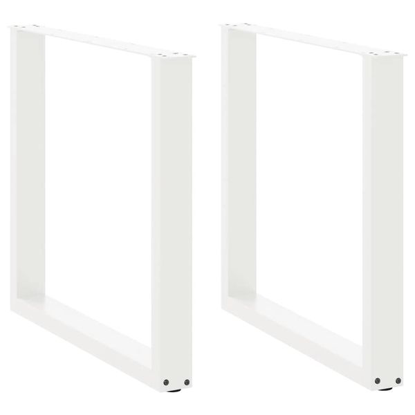 vidaXL Nohy k jedálenskému stolu v tvare U, 2 ks, biele, 80 x (72-73) cm, oceľové
