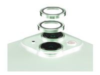 PanzerGlass HoOps Apple iPhone 15/15 Plus - ochranné krúžky pre šošovky fotoaparátu - zelený hliník/sklo