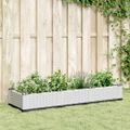 vidaXL Záhradný kvetináč s kolíkmi biely 125x40x28,5 cm PP