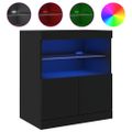 vidaXL Komoda s LED svetlami čierna 60x37x67 cm